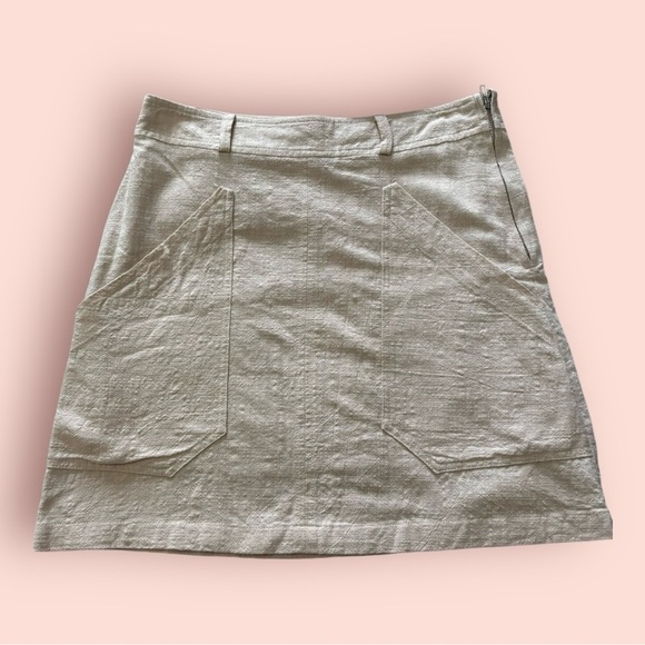 Altar'd State Dresses & Skirts - Altar’d state cream linen mini skirt with pockets and‎ belt loops size M